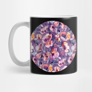 May Afternoon - a watercolor floral in purple and peach Mug